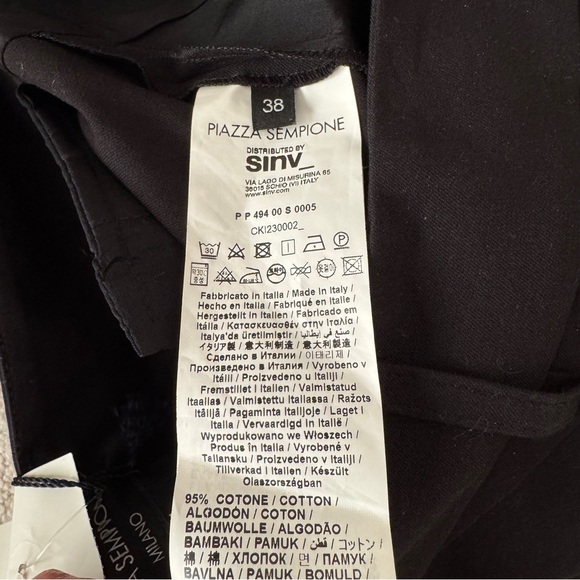 NEW Piazza Sempione Kim Cotton Trousers Black Size IT 38 - Picture 5 of 6